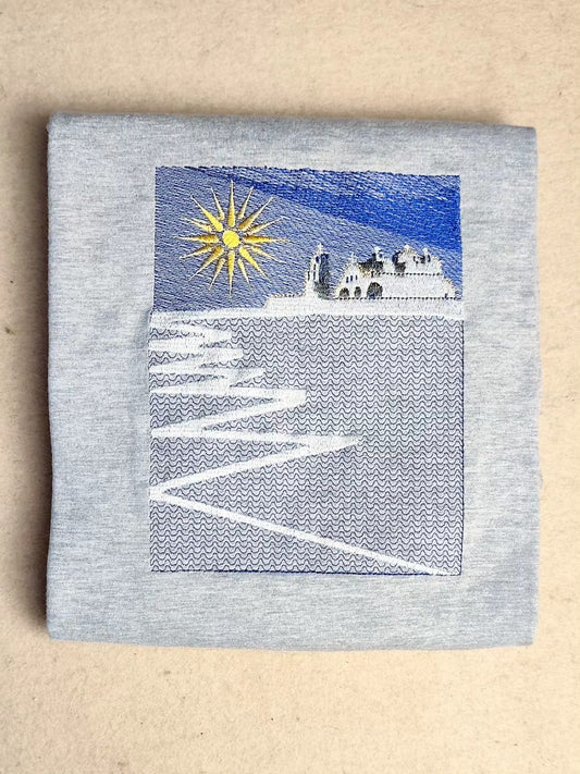 Κέντημα με Τοπίο σε T-shirt